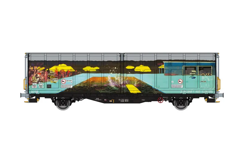 SBB - Hbbillns freight wagon w. graffiti