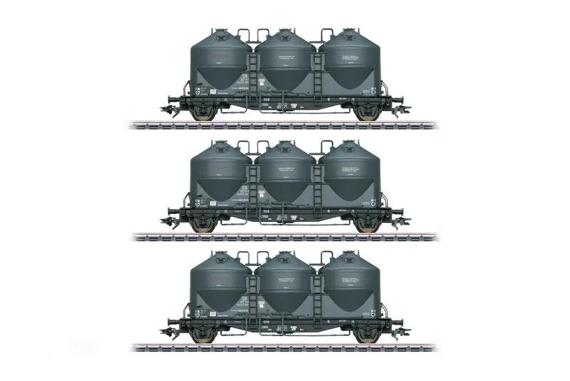 DB - Kds 67 powder silo freight wagons set