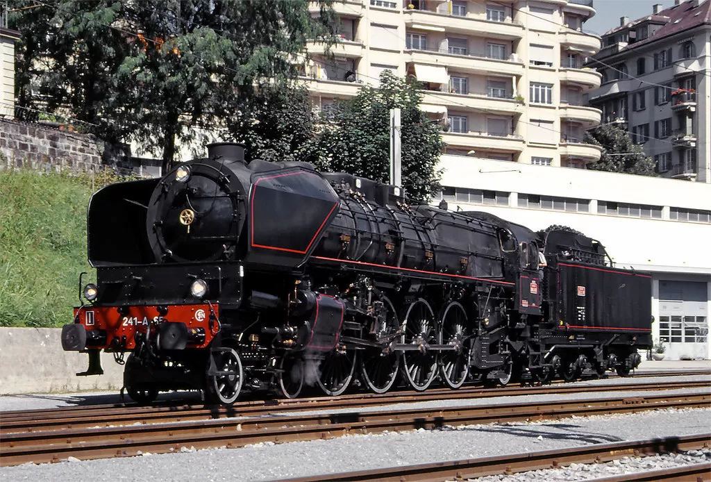 SNCF 241 A 65 at Lausanne depot