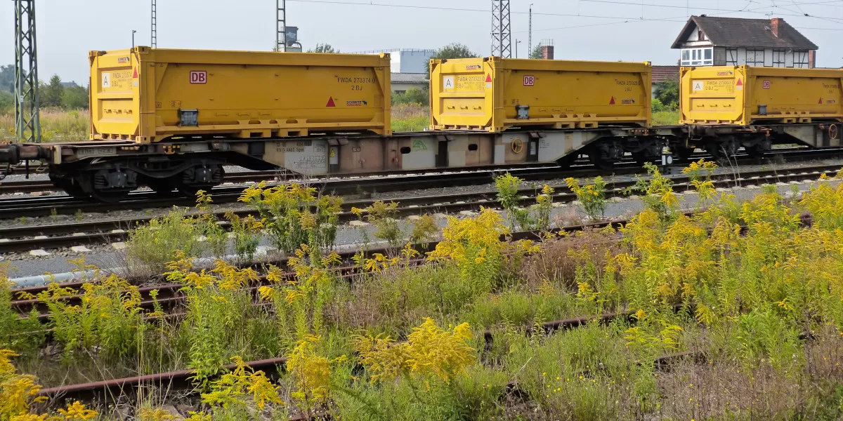 AAE Sgns 7 freight cars used for the "Stuttgart 21" project