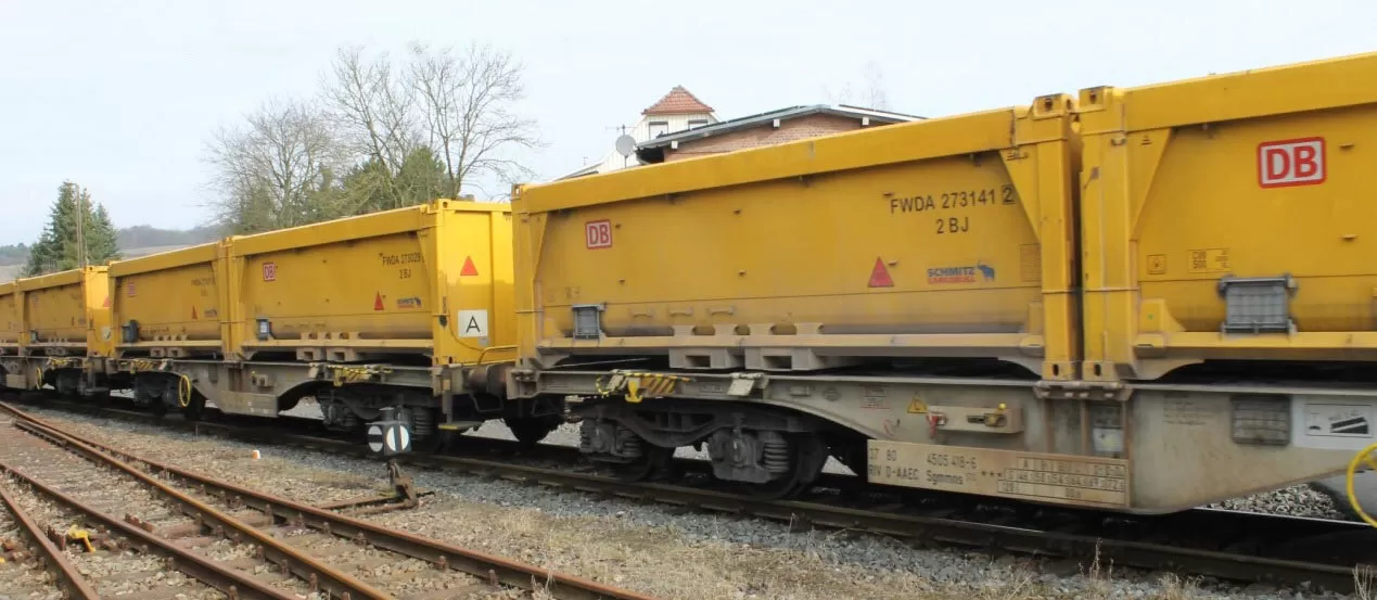 VTG Sgmmns 40 freight cars used for the "Stuttgart 21" project