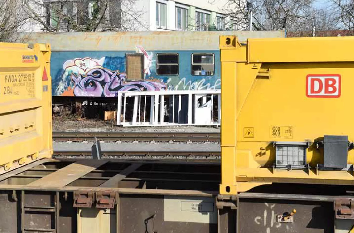 AAE Sgns 7 freight cars used for the "Stuttgart 21" project