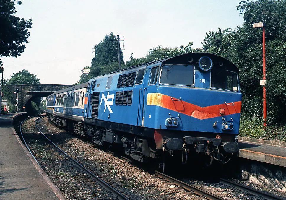 Locomotive 101 at Bangor West - 1990 (2) (geograph 3760353)