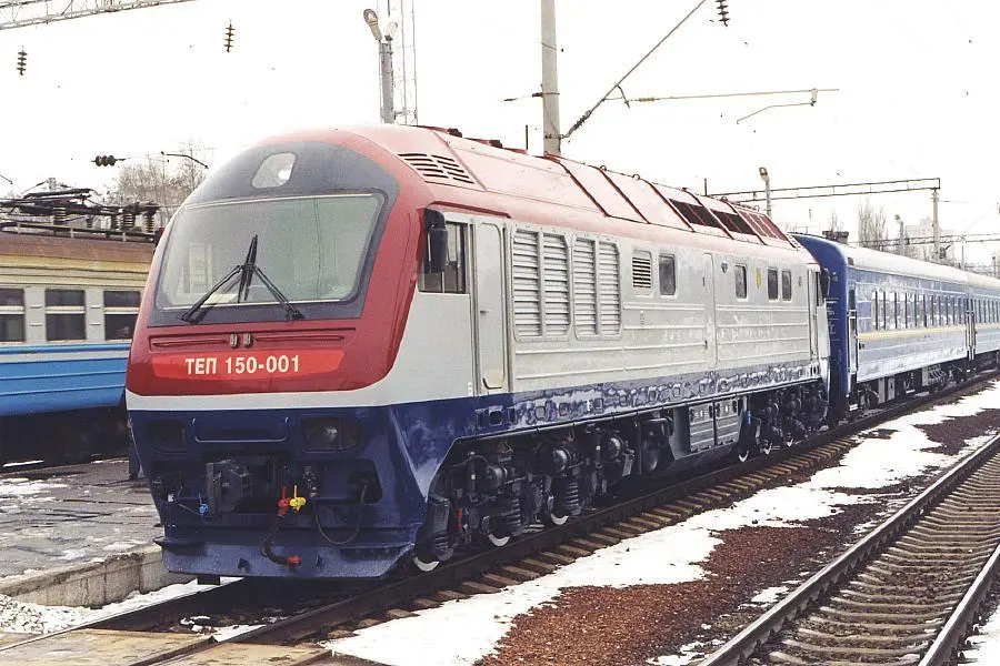 TEP-150 diesel locomotive in Kyiv, Ukraine