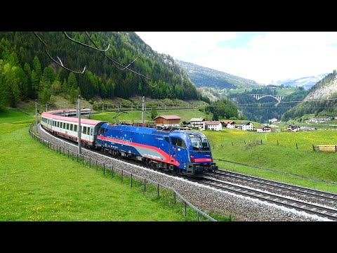 Video: EuroCity 88 - Bologna to Munich in St Jodok am Brenner pulled by ÖBB Taurus 1216 012 electric locomotive